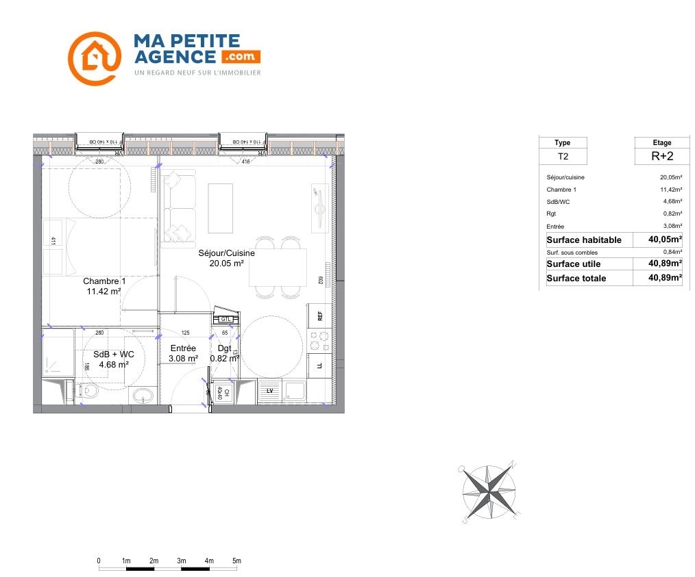 Appartement à vendre à Bondues 40 m² 230 000 &euro; | Ma Petite Agence