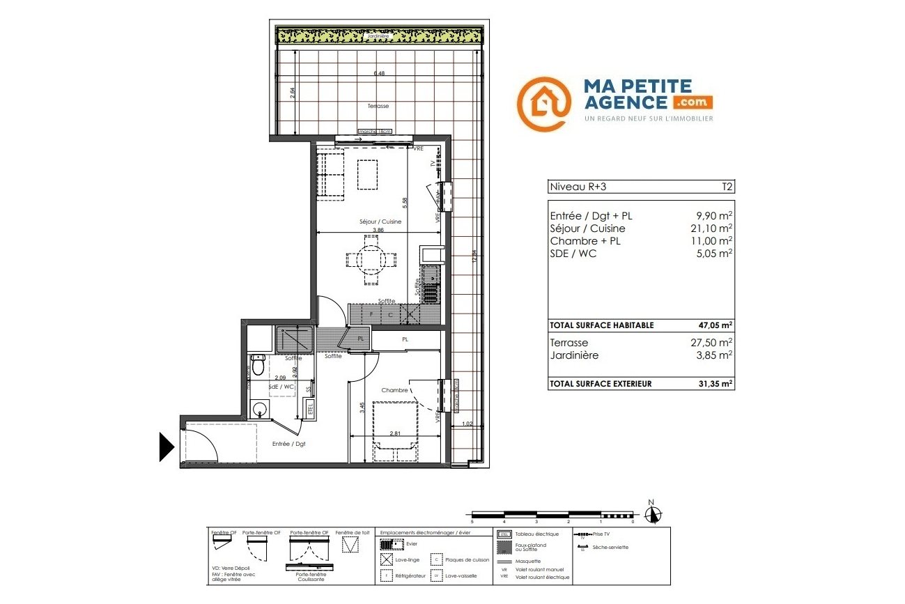 Appartement à vendre à Sète 47 m² 269 900 &euro; | Ma Petite Agence
