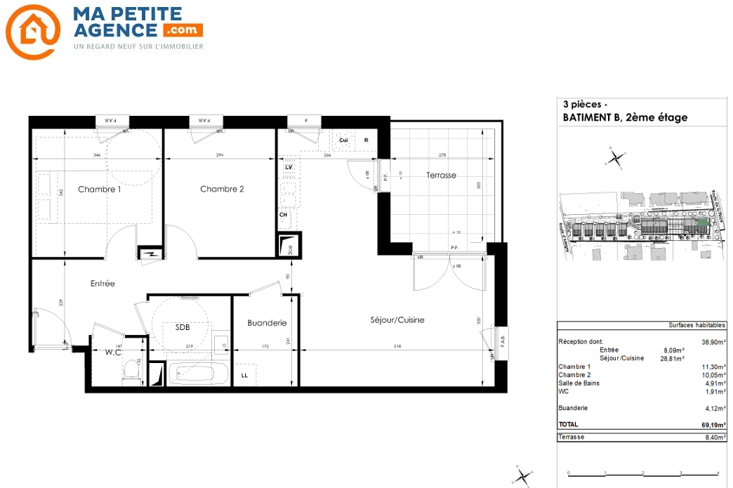 Appartement à vendre à ARCHAMPS 69 m² 484 000 &euro; | Ma Petite Agence