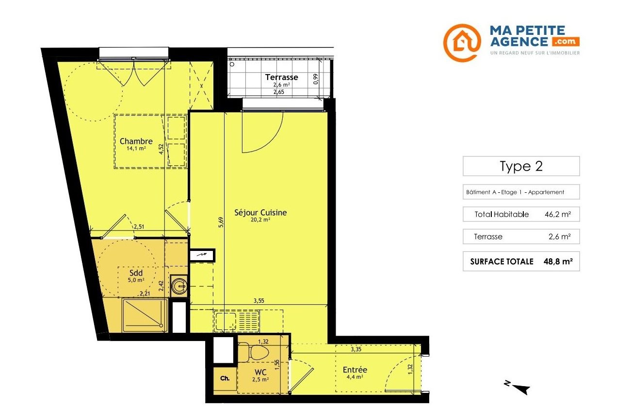 Appartement à vendre à Hallennes-lez-Haubourdin 46 m² 208 000 € | Ma Petite Agence