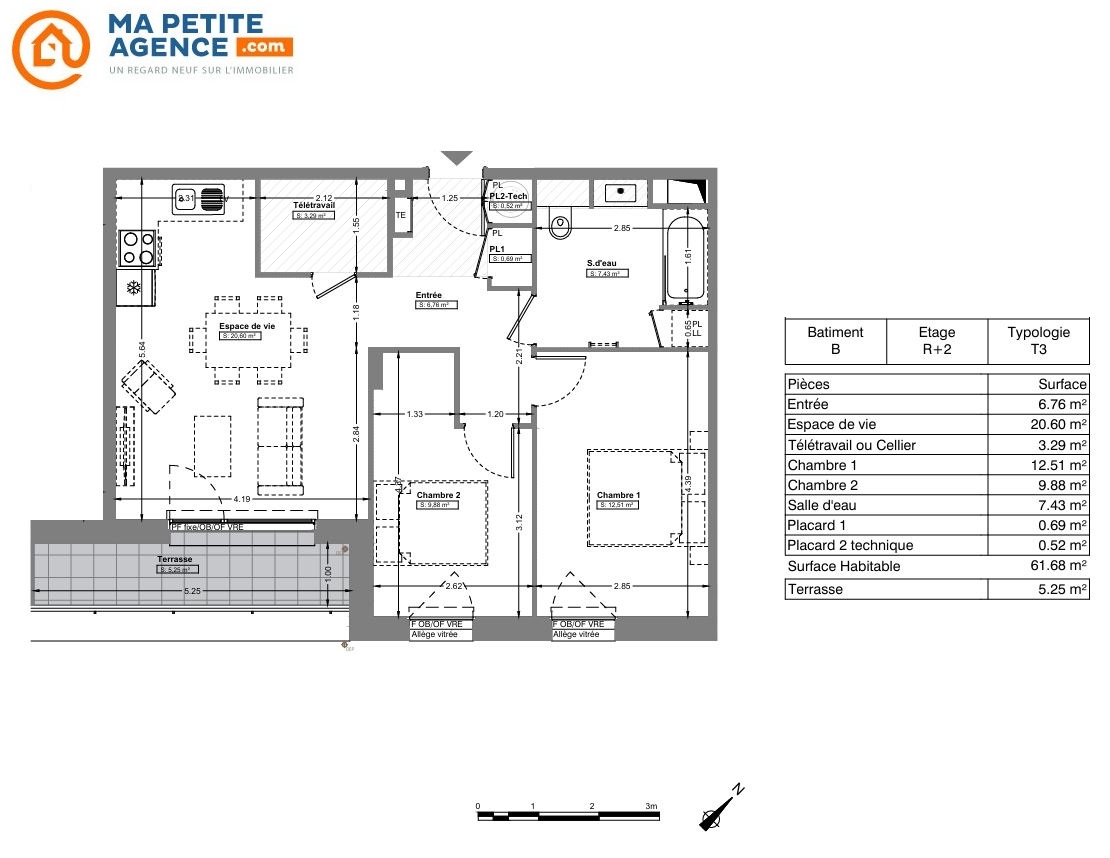 Appartement à vendre à VILLENEUVE-D'ASCQ 62 m² 348 900 &euro; | Ma Petite Agence