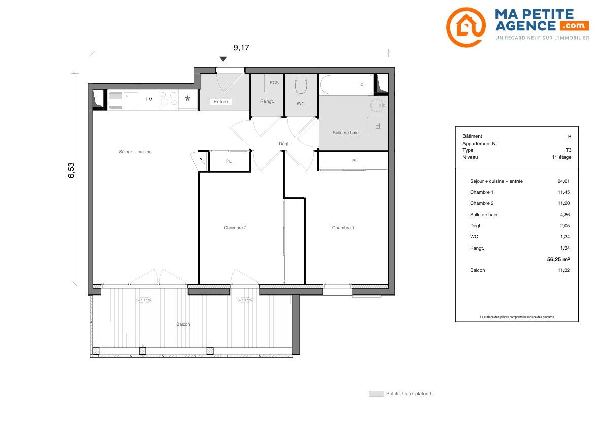 Appartement à vendre à SAINT-VINCENT-DE-TYROSSE 56 m² 267 900 &euro; | Ma Petite Agence