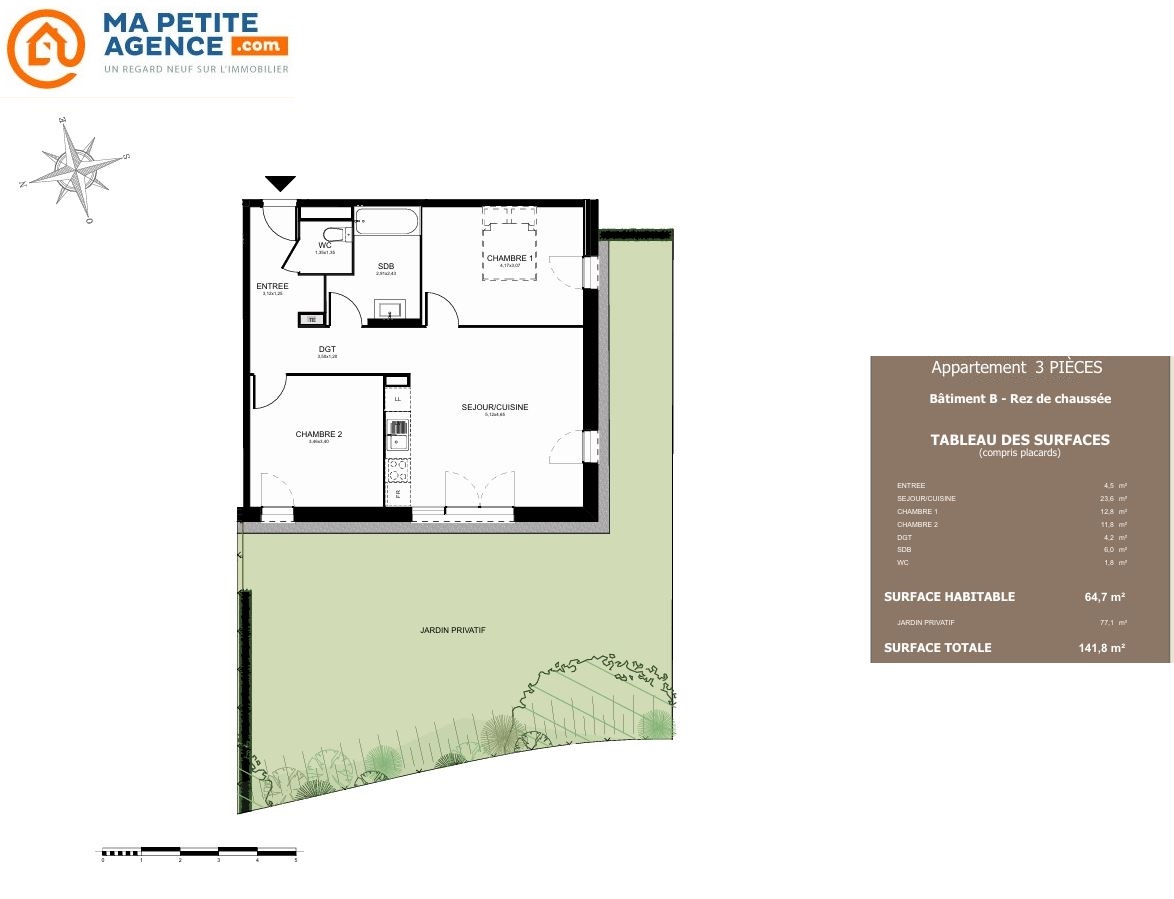 Appartement à vendre à Villenave-d'Ornon 65 m² 279 000 &euro; | Ma Petite Agence
