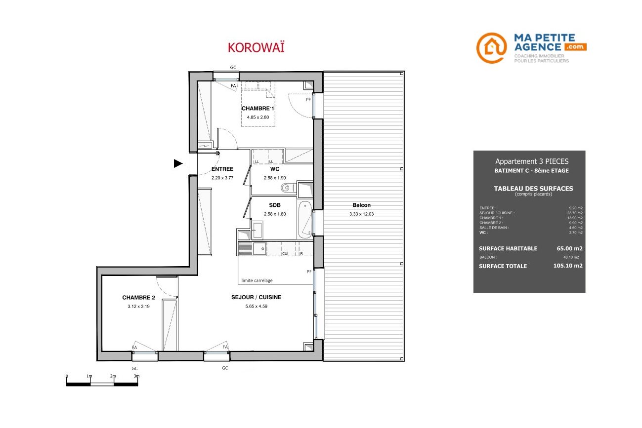 Appartement à vendre à Montpellier 65 m² 387 000 € | Ma Petite Agence
