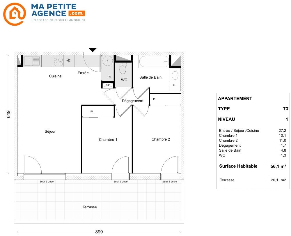 Appartement à vendre à CERCIER 56 m² 309 900 &euro; | Ma Petite Agence