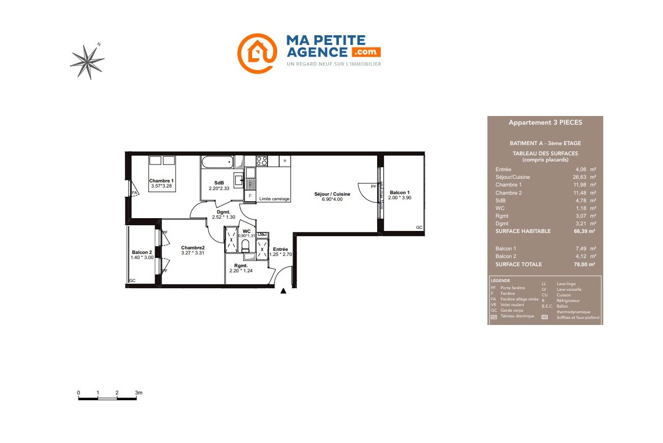 Appartement à vendre à Villenave-d'Ornon 85 m² 316 000 &euro; | Ma Petite Agence