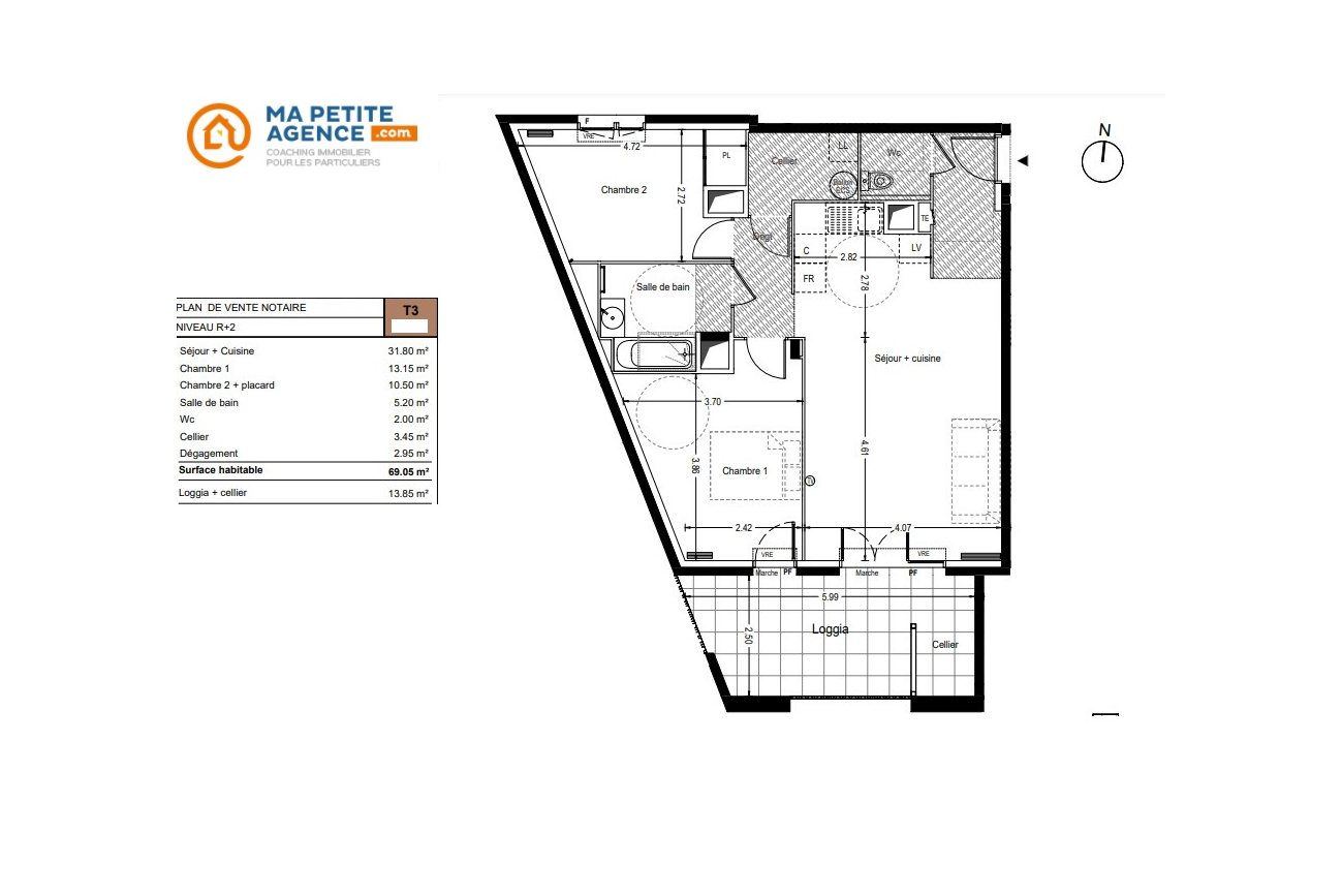 Appartement à vendre à LUNEL 69 m² 235 000 € | Ma Petite Agence
