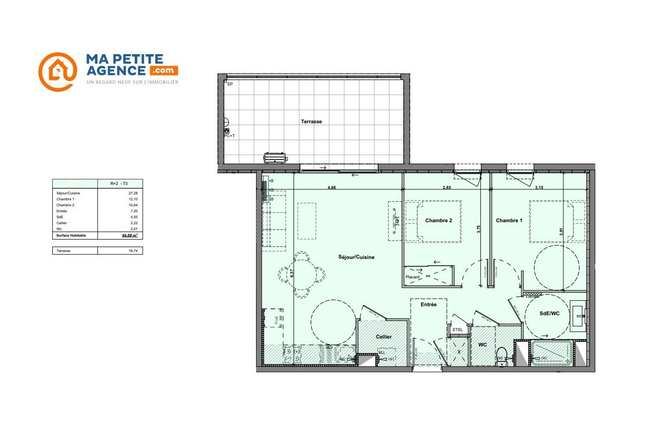 Appartement à vendre à Béziers 66 m² 260 900 € | Ma Petite Agence