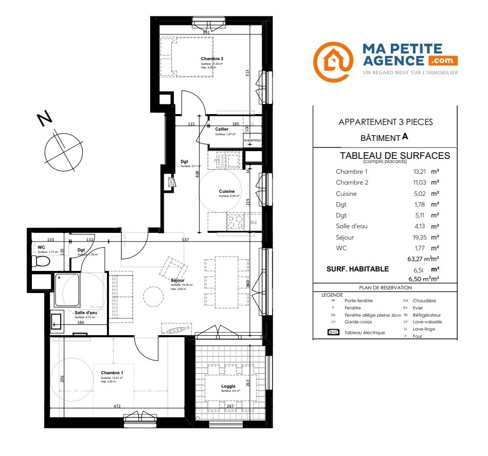 Appartement à vendre à LA ROCHELLE 63 m² 344 400 € | Ma Petite Agence