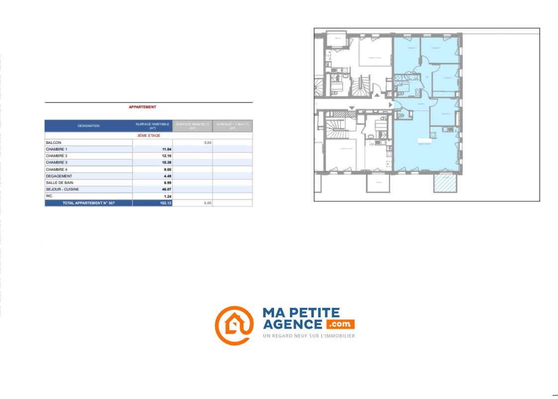 Appartement à vendre à Saint-André-lez-Lille 102 m² 365 159 € | Ma Petite Agence