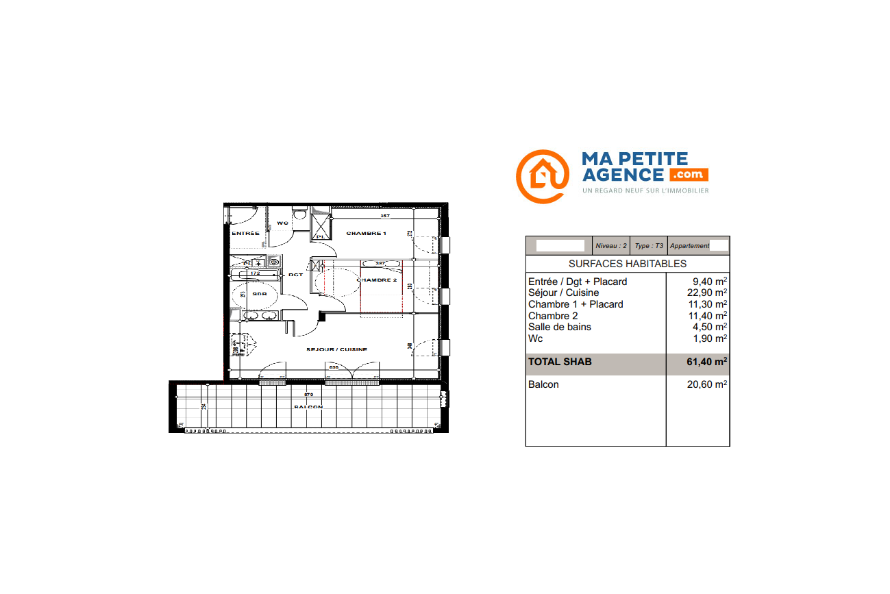 Appartement à vendre à Lons 61 m² 205 000 € | Ma Petite Agence