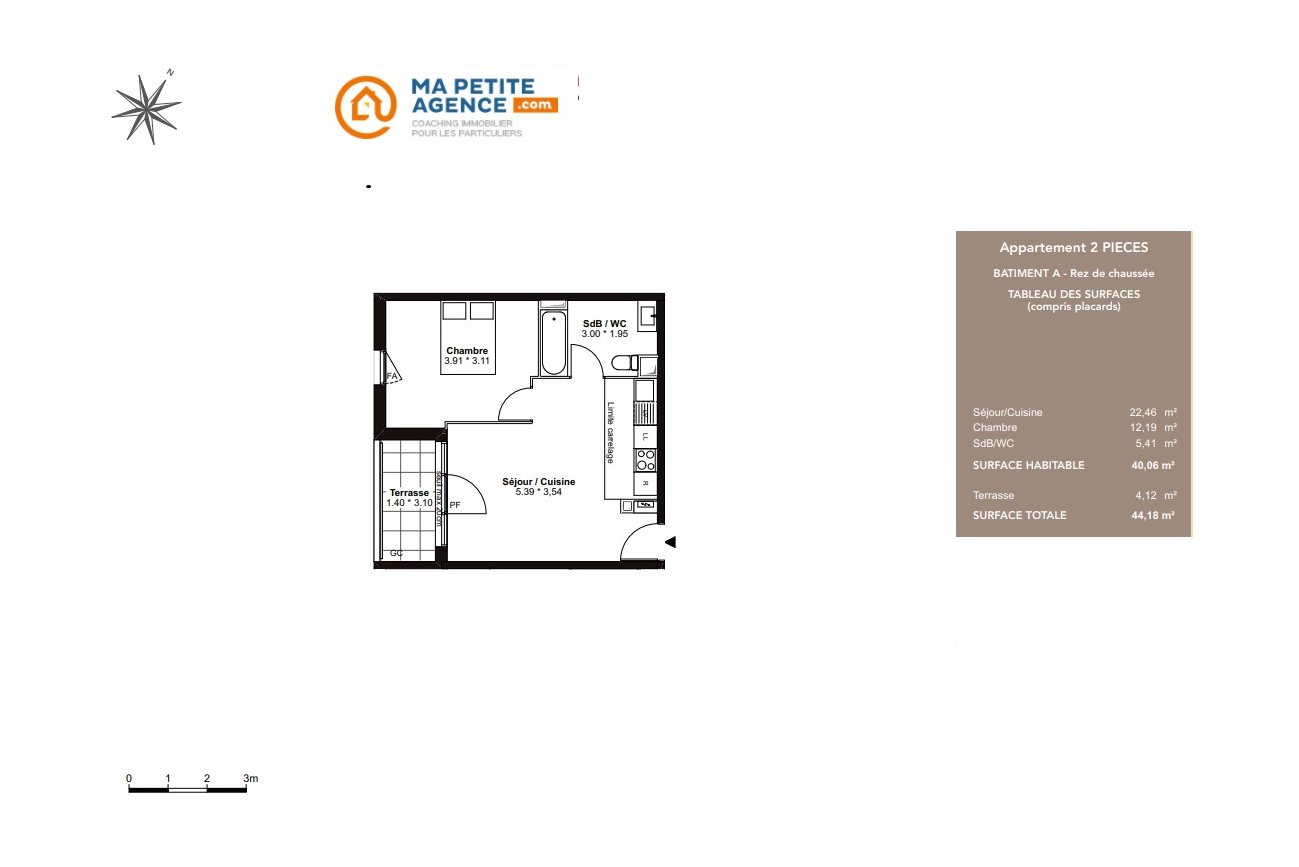 Appartement à vendre à Villenave-d'Ornon 40 m² 192 800 &euro; | Ma Petite Agence