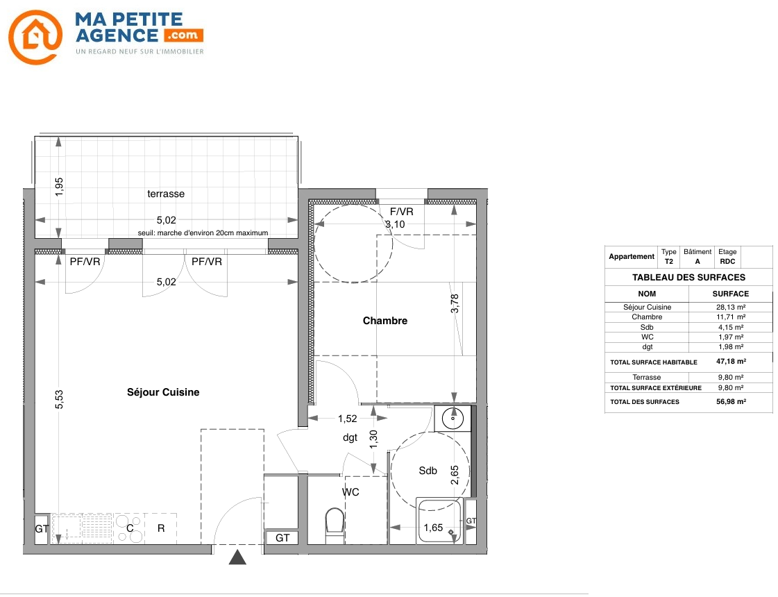 Appartement à vendre à Vitrolles 47 m² 239 000 &euro; | Ma Petite Agence