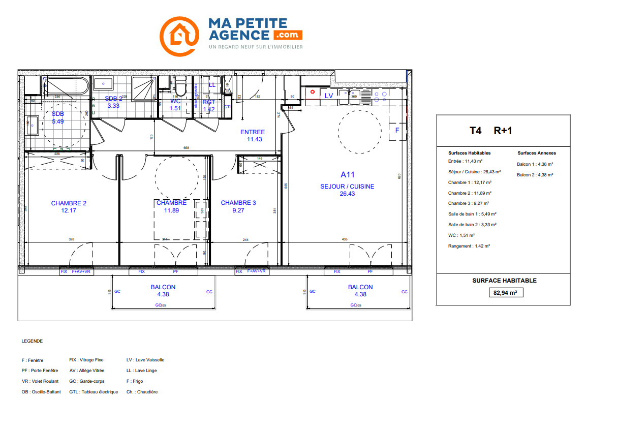 Appartement à vendre à ORCHIES 83 m² 268 200 &euro; | Ma Petite Agence