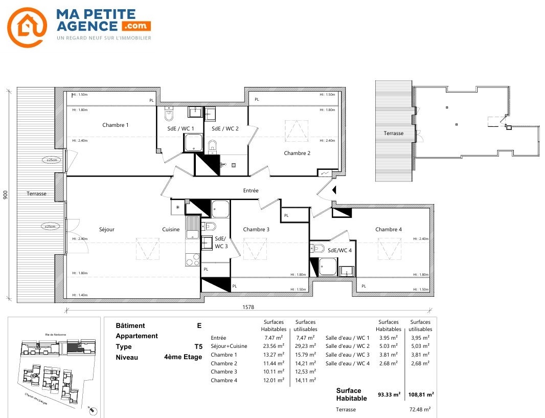 Appartement à vendre à TOULOUSE 93 m² 360 900 € | Ma Petite Agence
