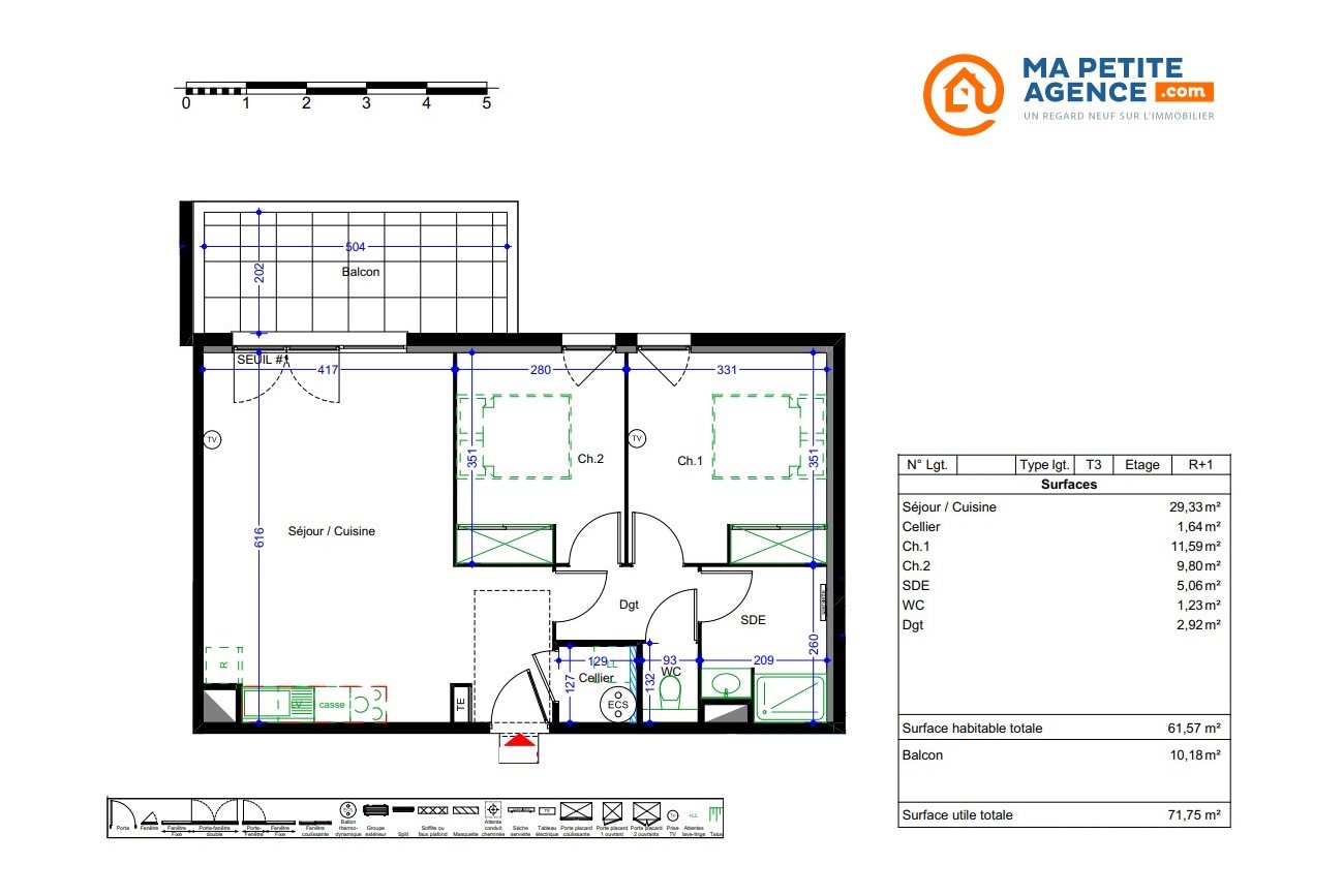Appartement à vendre à Vic-la-Gardiole 62 m² 254 900 &euro; | Ma Petite Agence