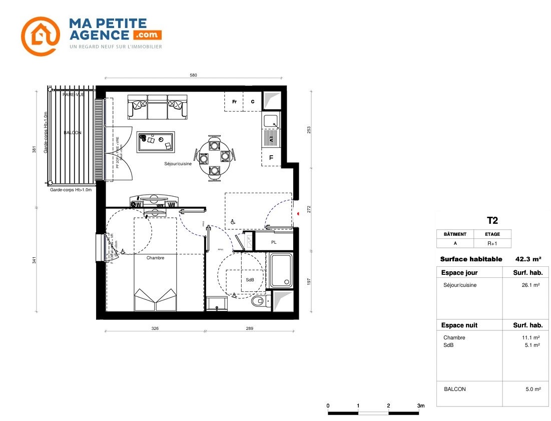 Appartement à vendre à ERQUINGHEM LYS 42 m² 169 000 &euro; | Ma Petite Agence