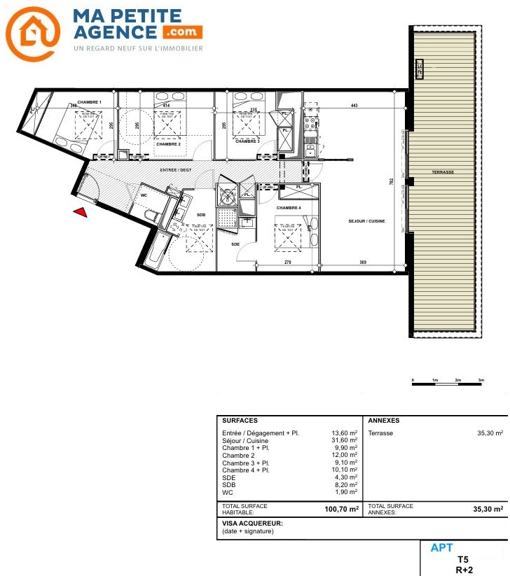 Appartement à vendre à Bruguières 101 m² 278 000 &euro; | Ma Petite Agence