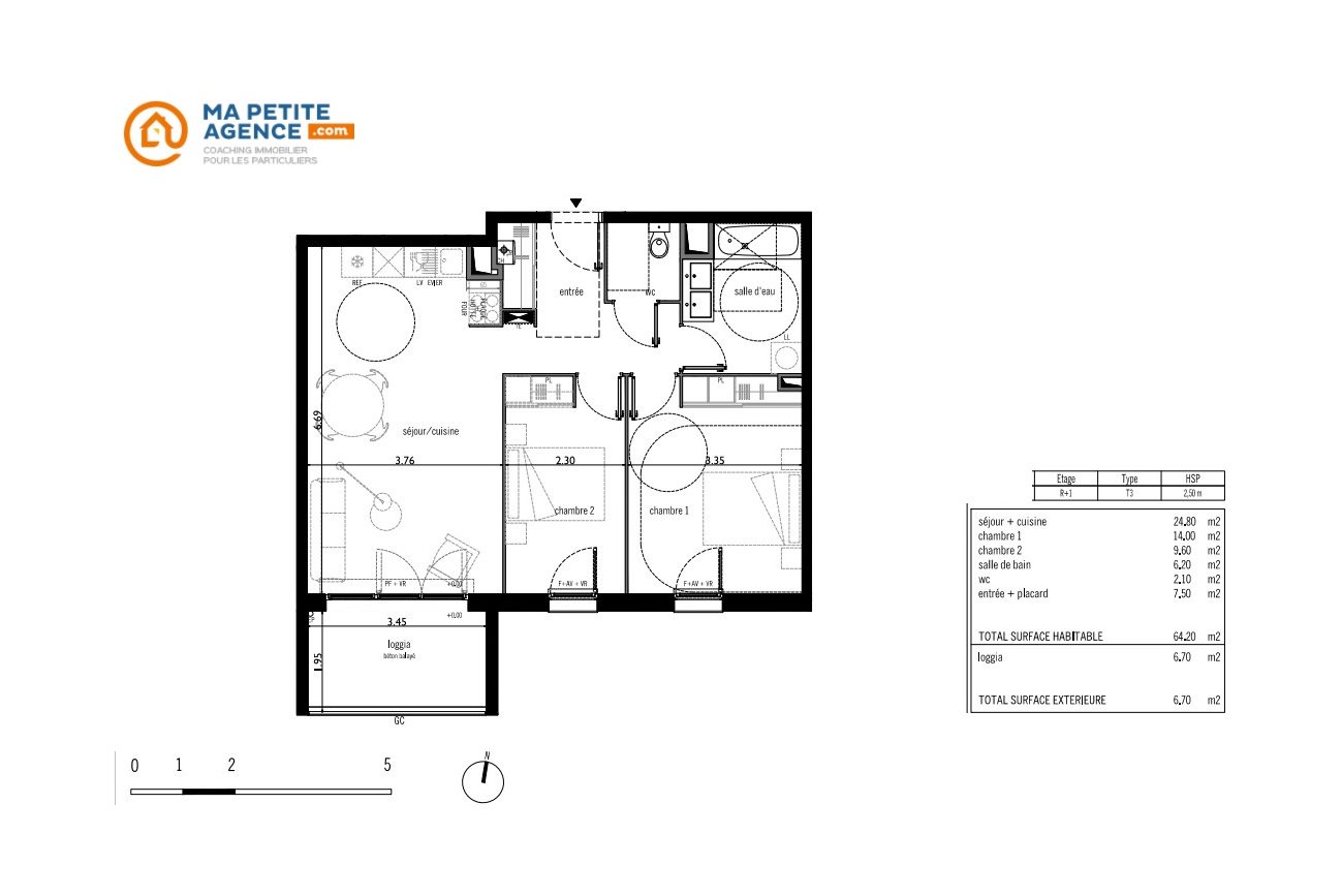 Appartement à vendre à Cenon 64 m² 225 946 € | Ma Petite Agence
