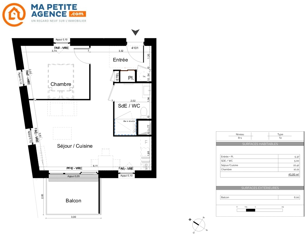 Appartement à vendre à LA ROCHELLE 43 m² 253 000 &euro; | Ma Petite Agence