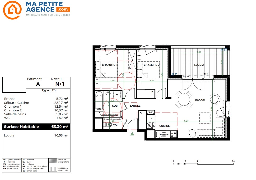 Appartement à vendre à Toulouse 63 m² 269 000 € | Ma Petite Agence