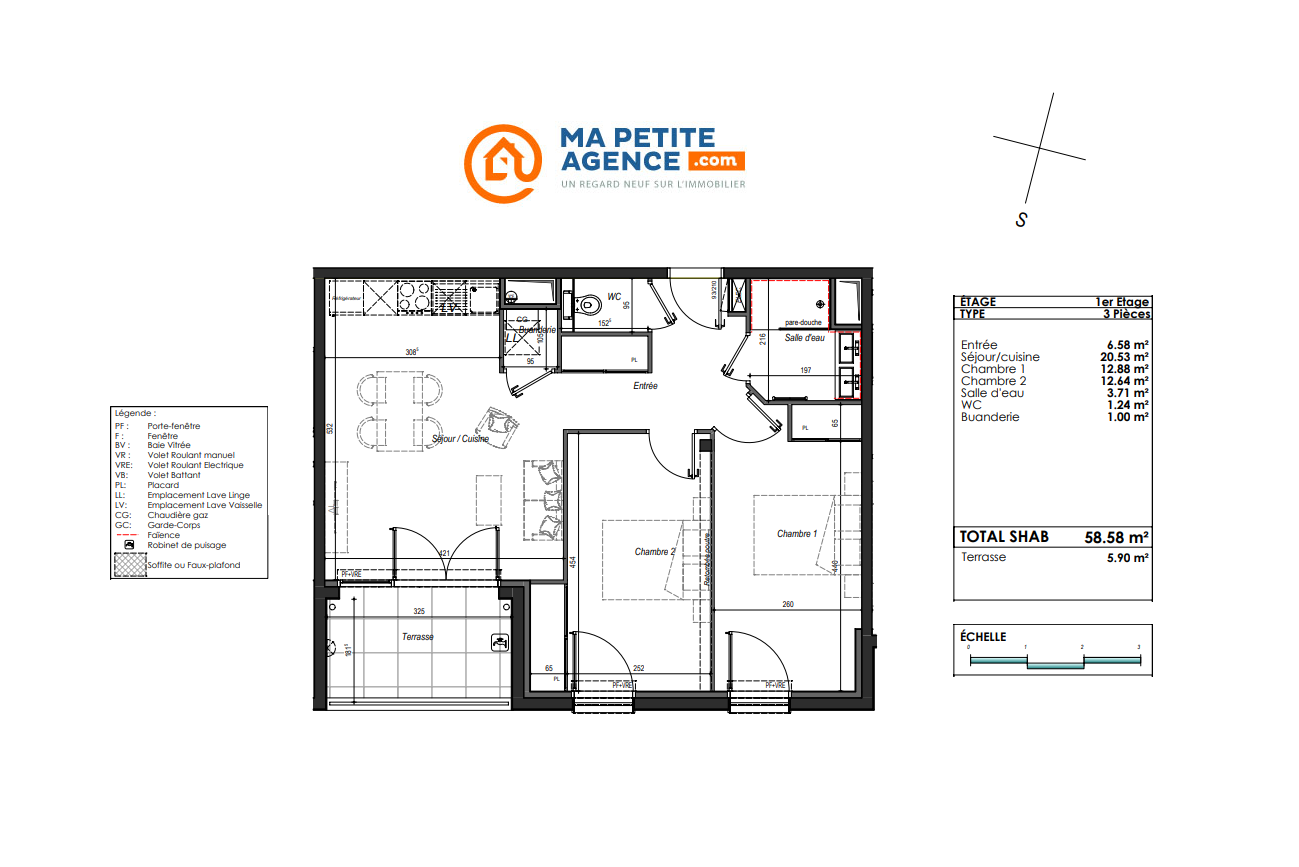 Appartement à vendre à Anglet 59 m² 385 000 € | Ma Petite Agence