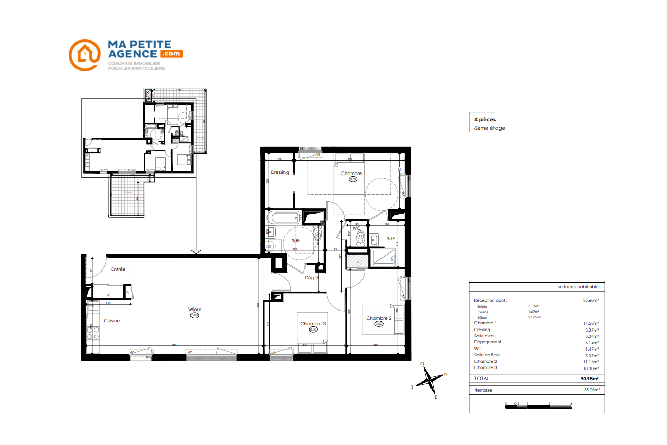 Appartement à vendre à CHENOVE 90 m² 298 000 € | Ma Petite Agence
