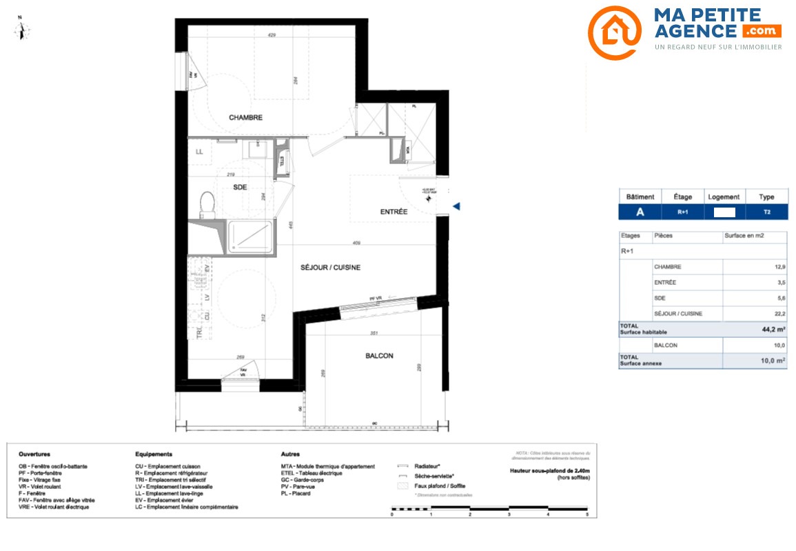 Appartement à vendre à BORDEAUX 44 m² 224 900 &euro; | Ma Petite Agence