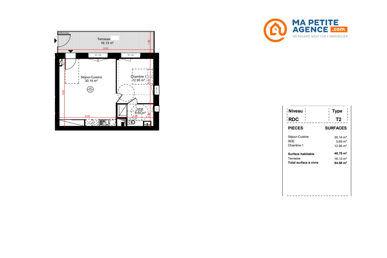 Appartement à vendre à 49 m² 163 877 € | Ma Petite Agence