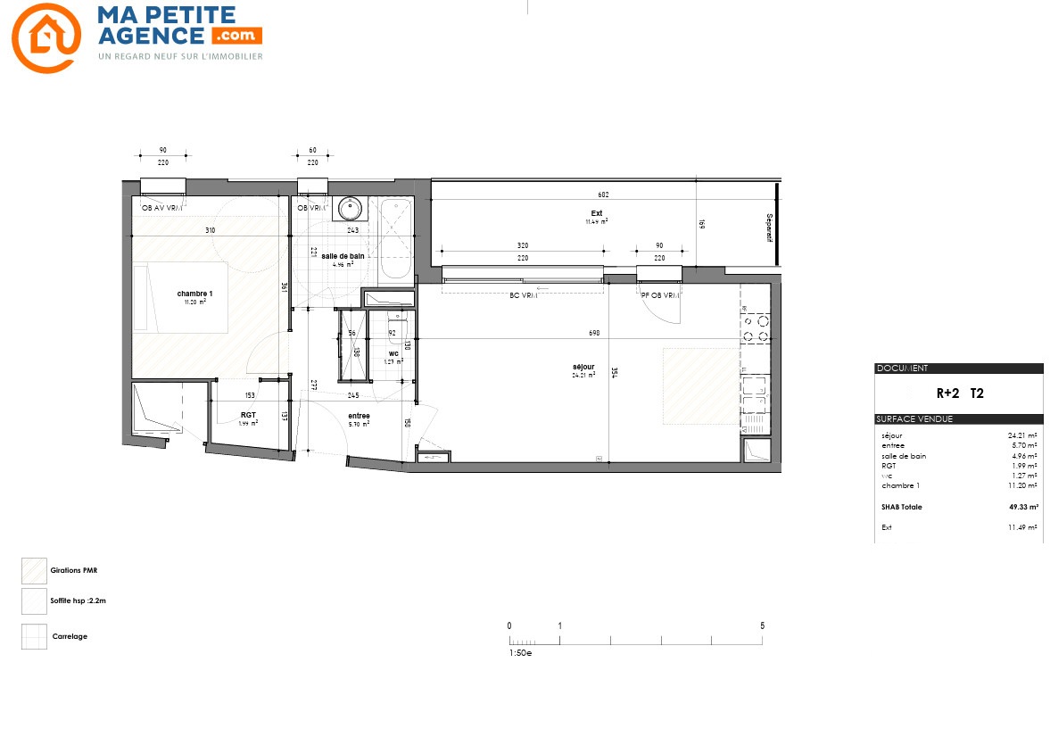 Appartement à vendre à Hem 49 m² 244 000 € | Ma Petite Agence
