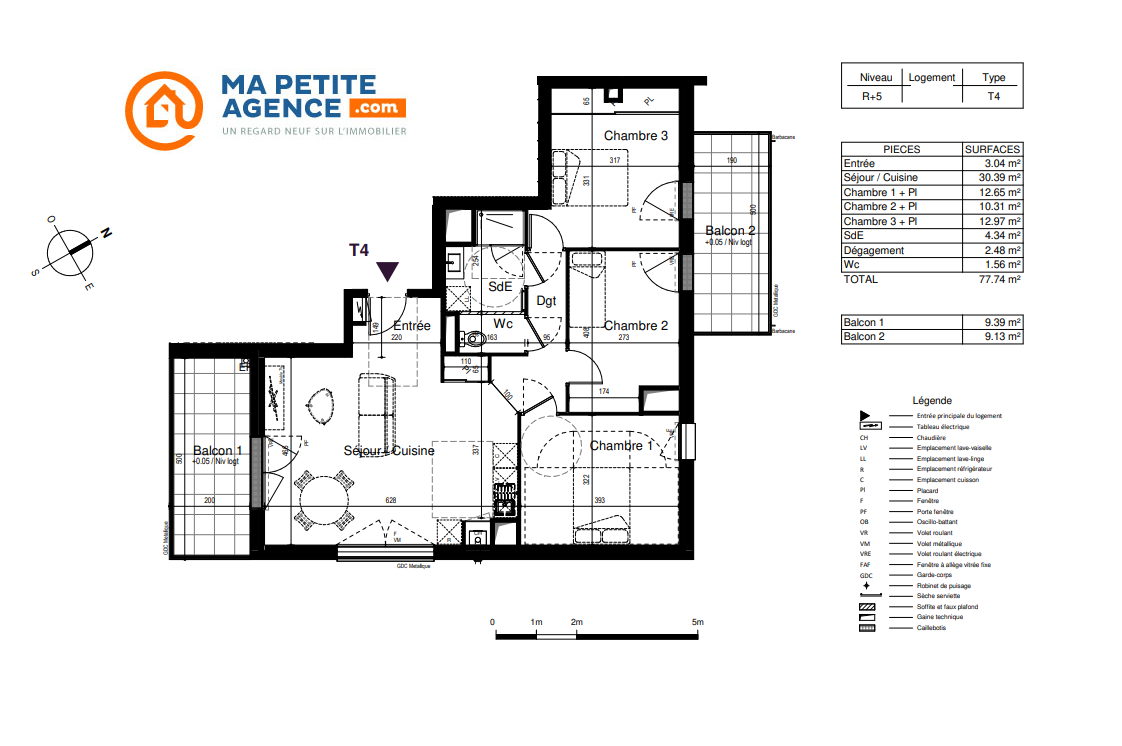 Appartement à vendre à Rochelle 78 m² 406 000 &euro; | Ma Petite Agence