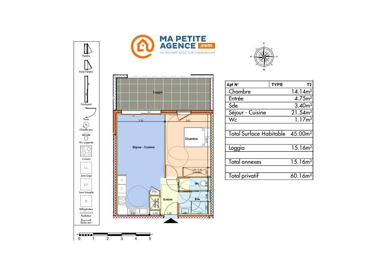 Appartement à vendre à Agde 45 m² 205 000 € | Ma Petite Agence