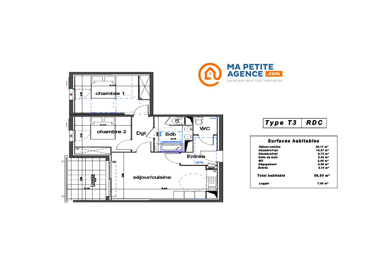 Appartement à vendre à Nîmes 59 m² 227 500 € | Ma Petite Agence