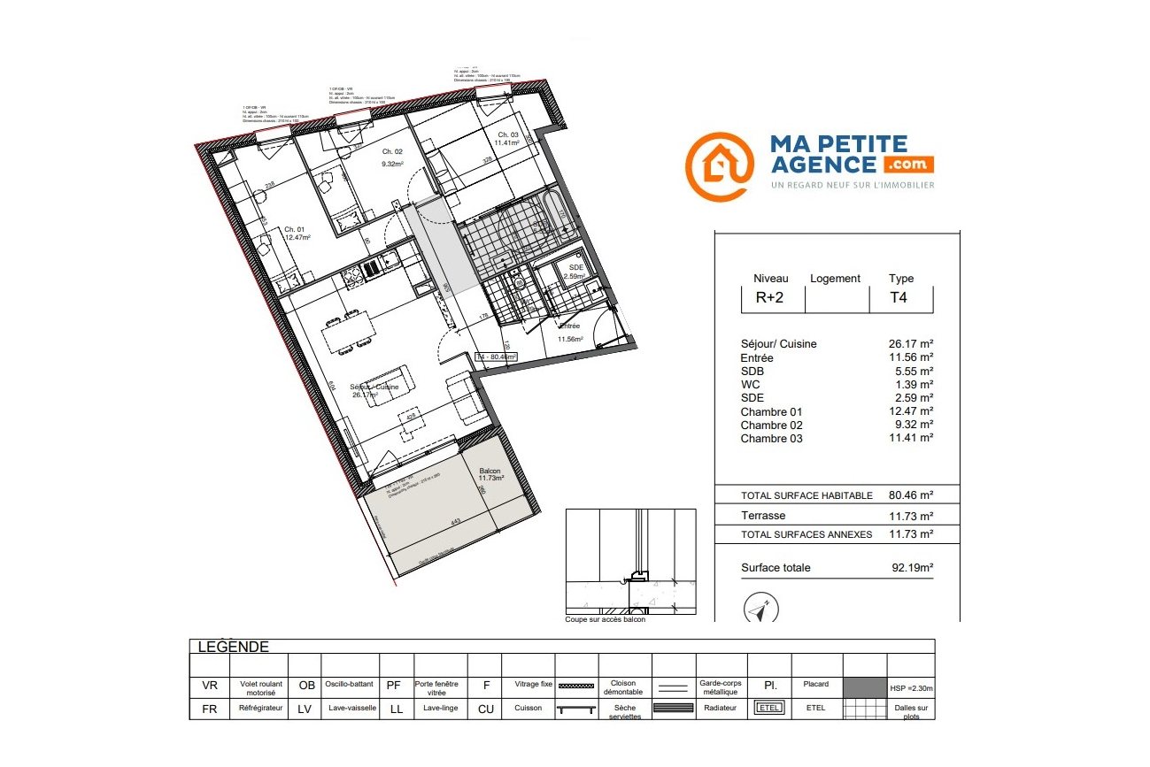 Appartement à vendre à Douai 80 m² 259 000 € | Ma Petite Agence