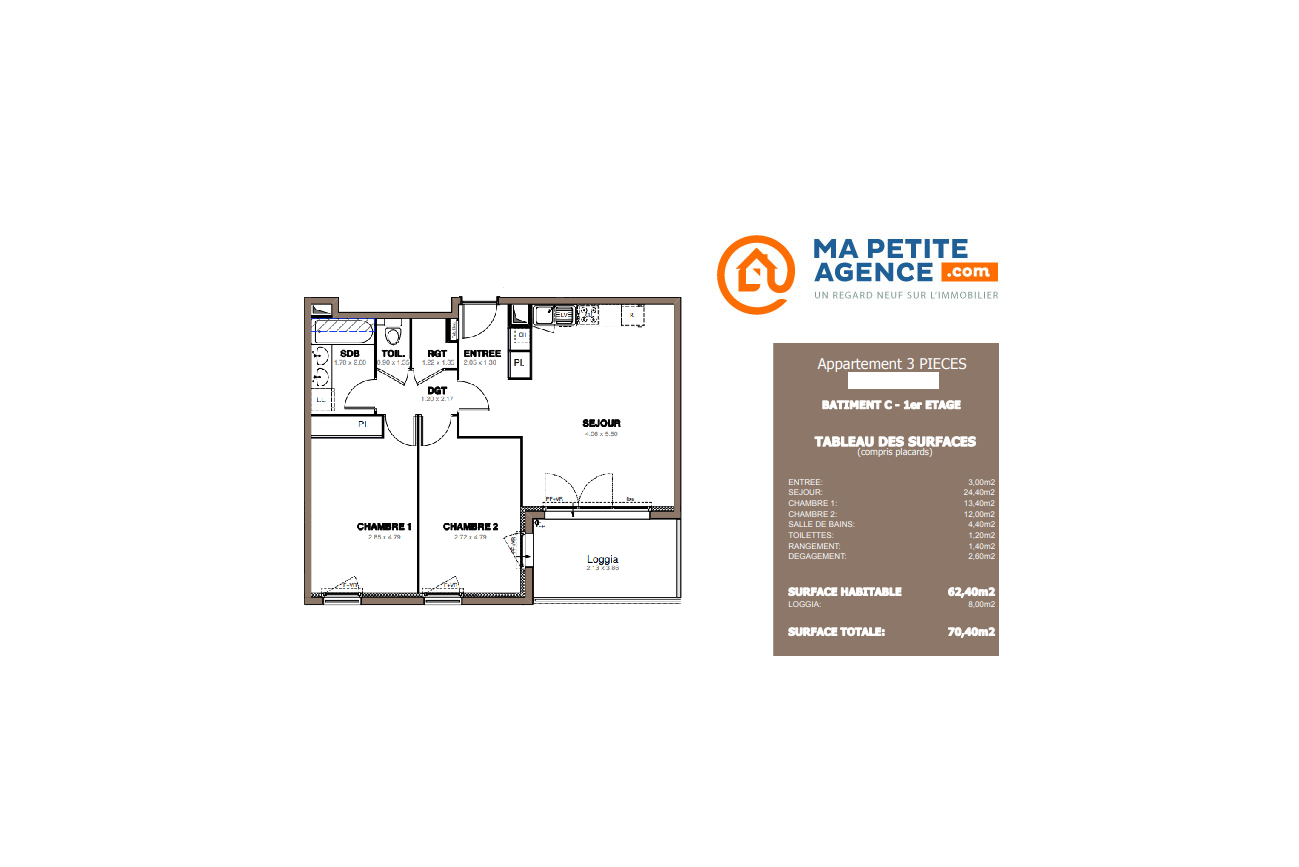 Appartement à vendre à Castelnau-le-Lez 62 m² 310 000 € | Ma Petite Agence