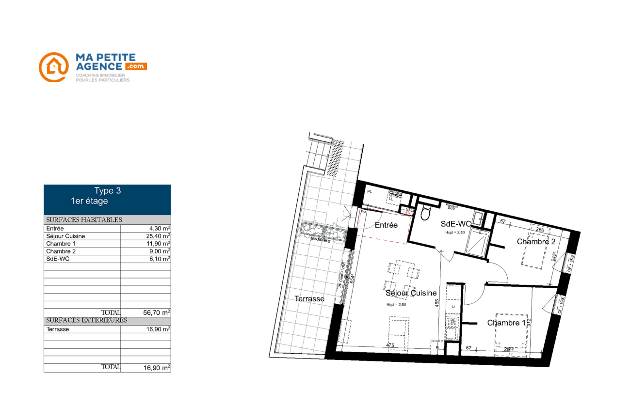 Appartement à vendre à La Rochelle 57 m² 297 708 € | Ma Petite Agence