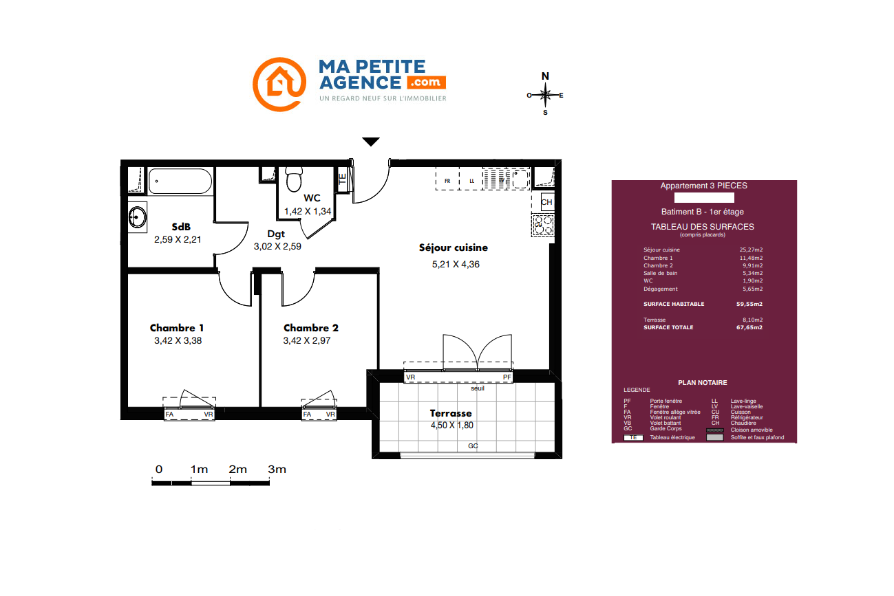 Appartement à vendre à Marseille 13 60 m² 270 000 € | Ma Petite Agence