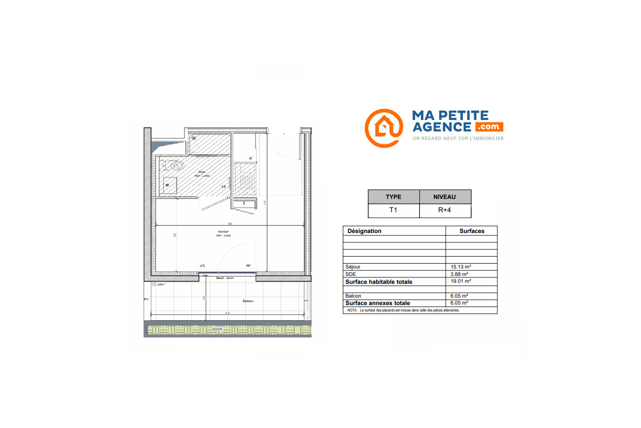 Appartement à vendre à Angers 19 m² 137 000 € | Ma Petite Agence