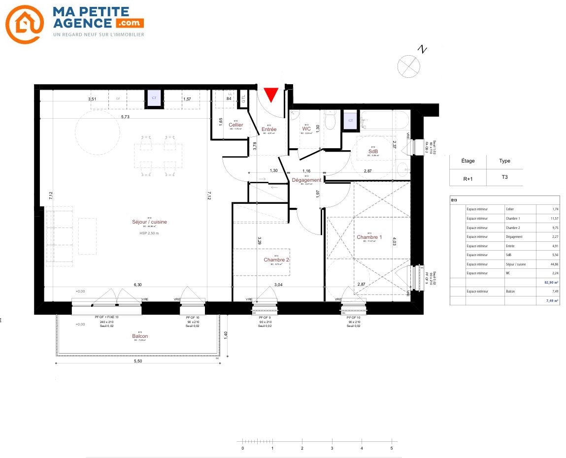 Appartement à vendre à Mouvaux 83 m² 409 000 € | Ma Petite Agence