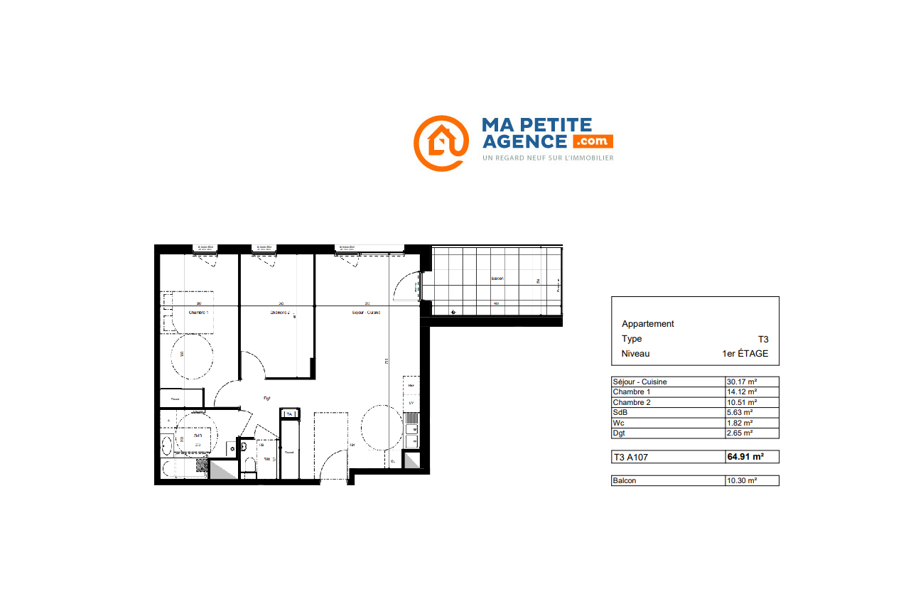 Appartement à vendre à Cuvat 64 m² 334 000 € | Ma Petite Agence