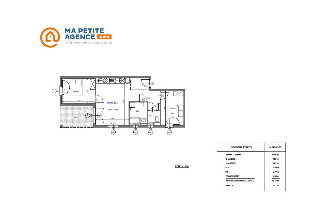 Appartement à vendre à Béziers 57 m² 217 312 € | Ma Petite Agence