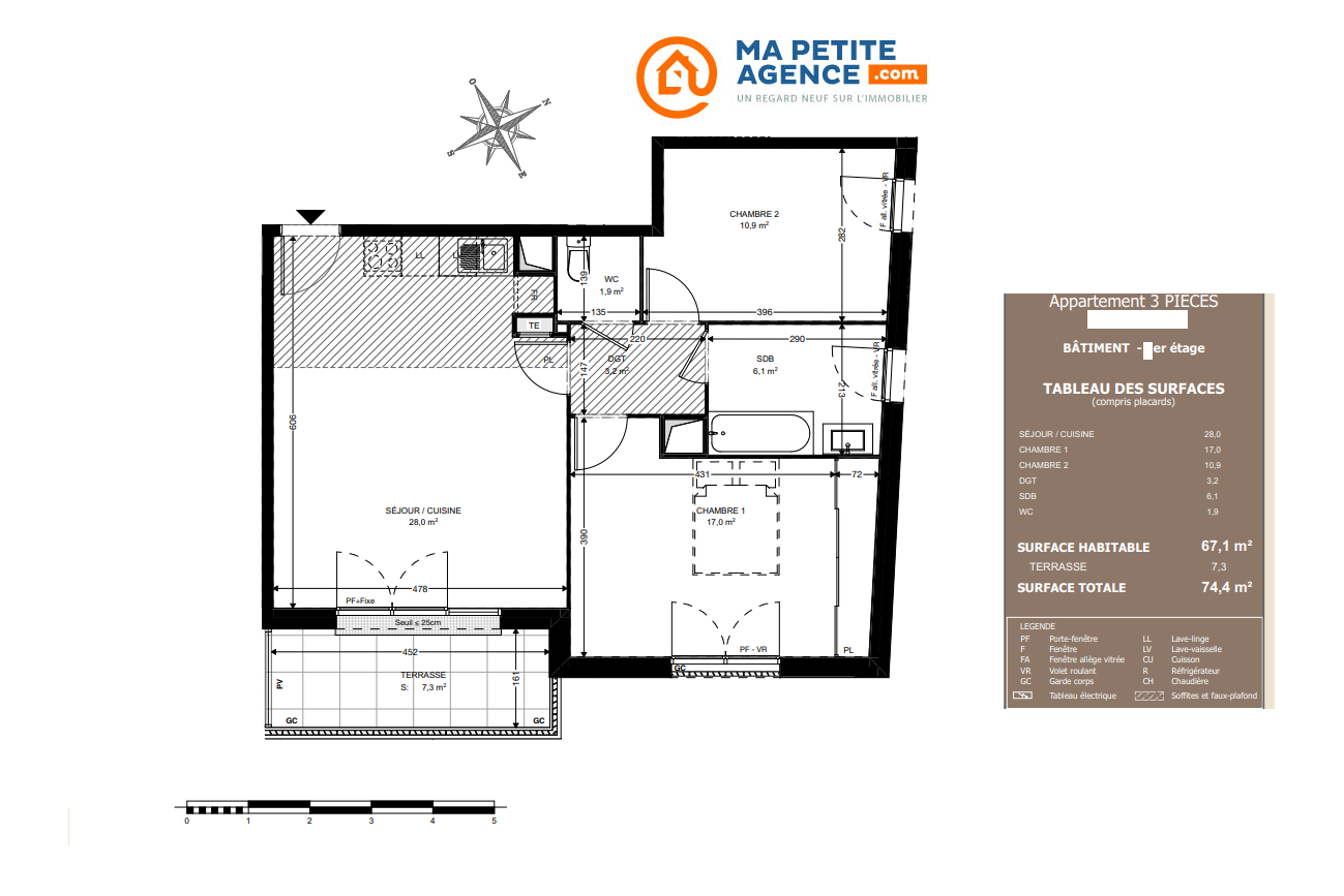Appartement à vendre à Ambarès-et-Lagrave 67 m² 242 000 &euro; | Ma Petite Agence