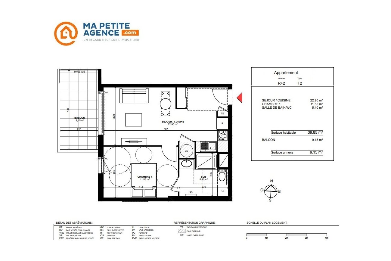 Appartement à vendre à Marseille 11 39 m² 163 000 € | Ma Petite Agence