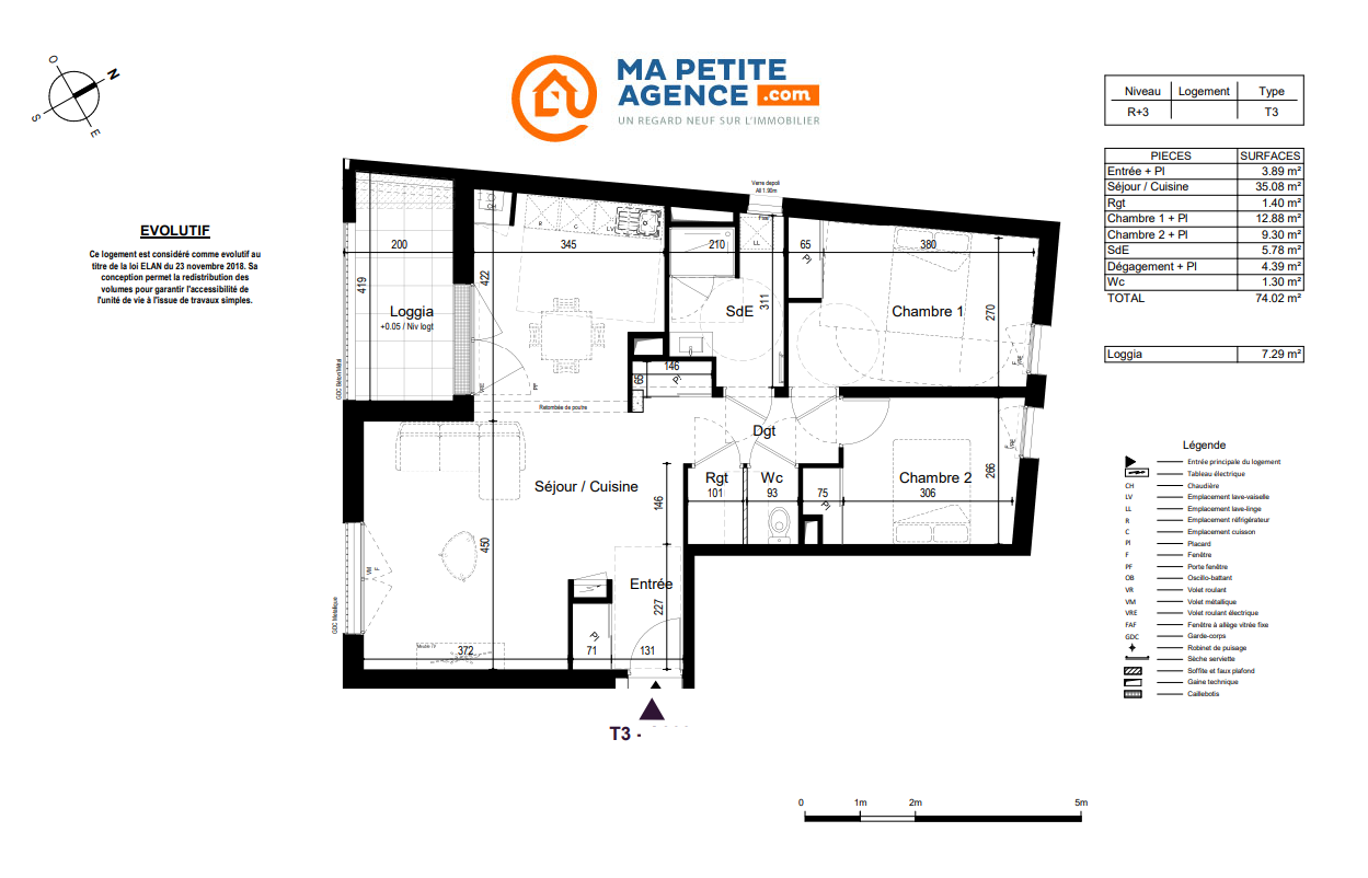 Appartement à vendre à Rochelle 74 m² 375 000 &euro; | Ma Petite Agence