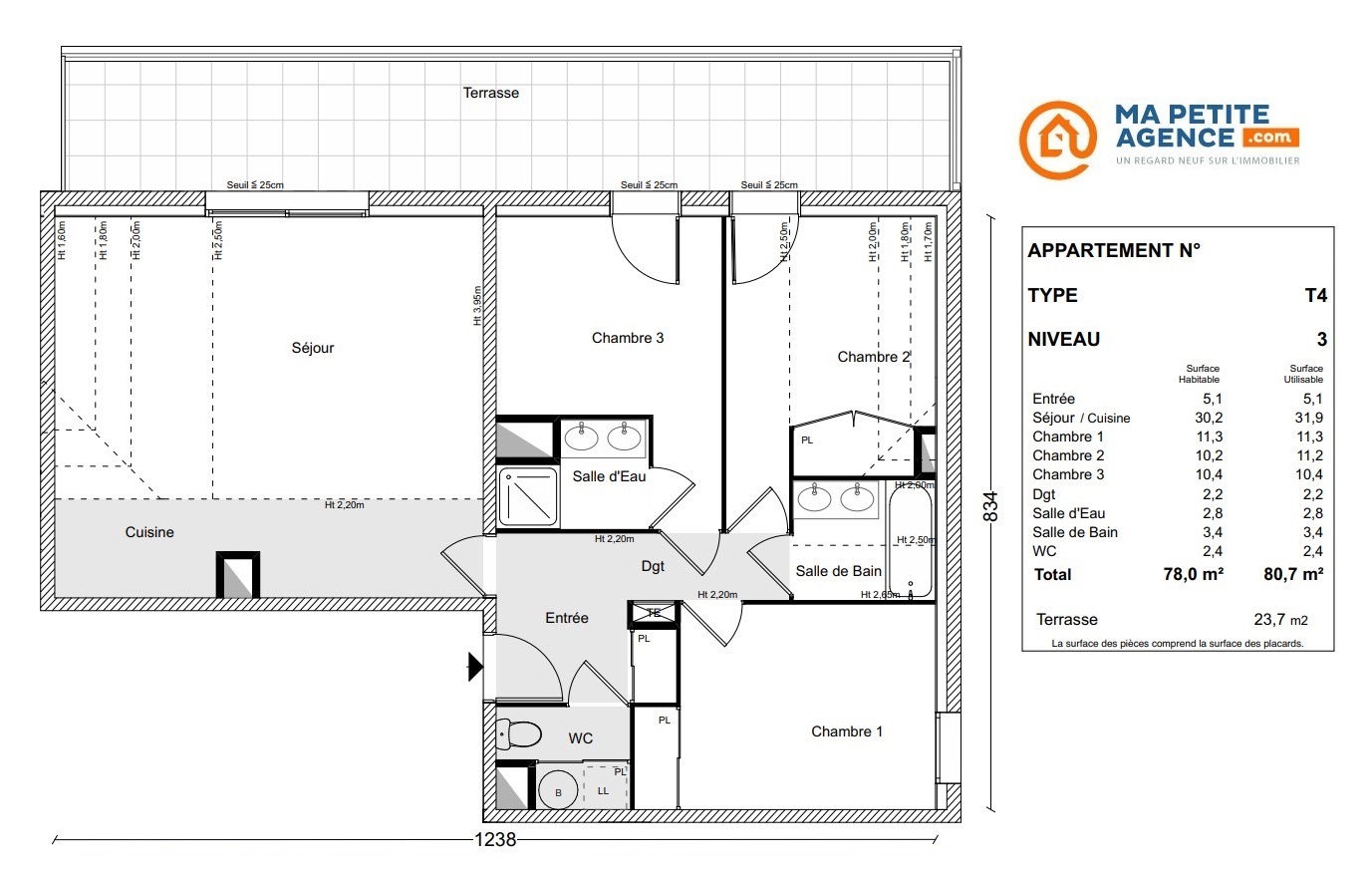 Appartement à vendre à CERCIER 78 m² 399 900 &euro; | Ma Petite Agence