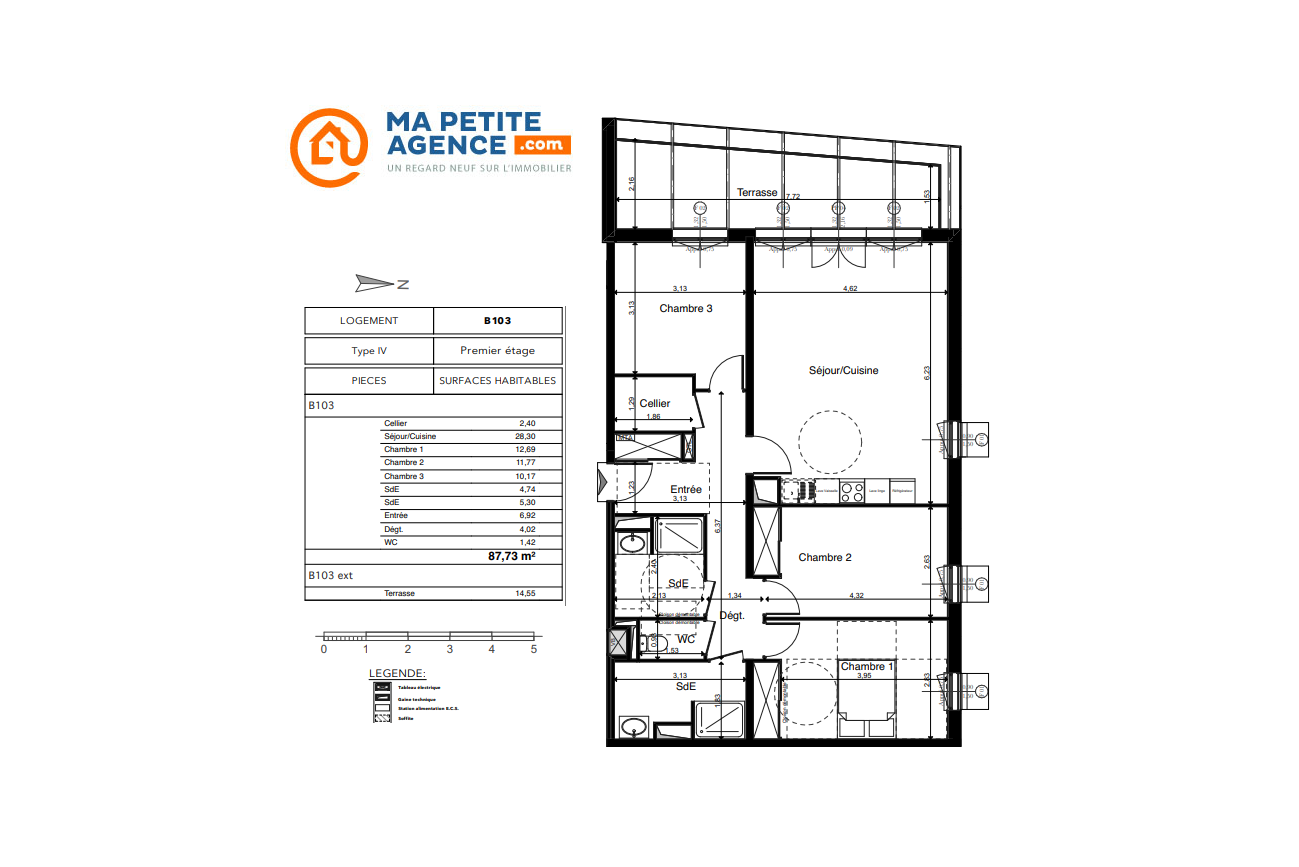 Appartement à vendre à La Riche 88 m² 345 000 € | Ma Petite Agence
