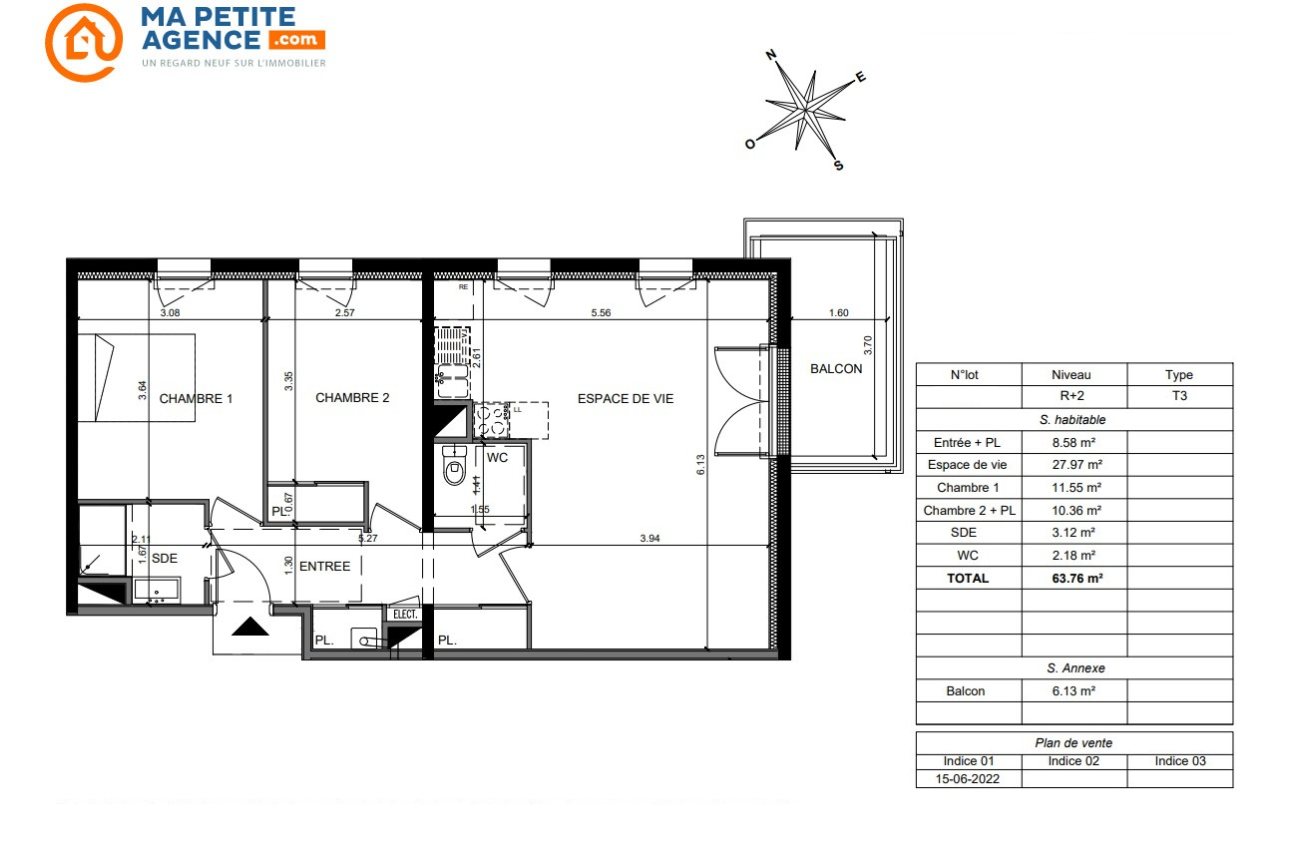 Appartement à vendre à Saint-Barthélemy-d'Anjou 63 m² 215 000 € | Ma Petite Agence