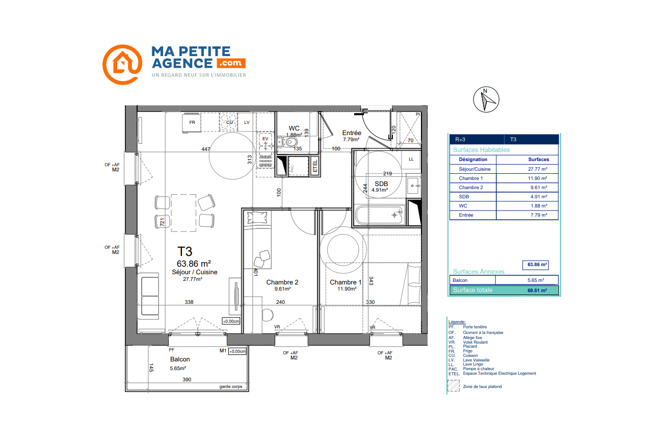 Appartement à vendre à DOUAI 63 m² 210 000 € | Ma Petite Agence
