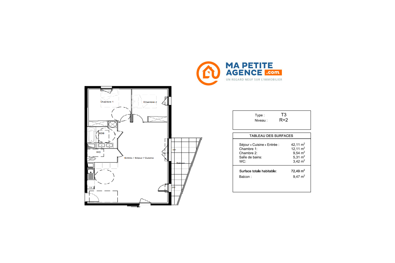 Appartement à vendre à Vendargues 72 m² 349 000 € | Ma Petite Agence