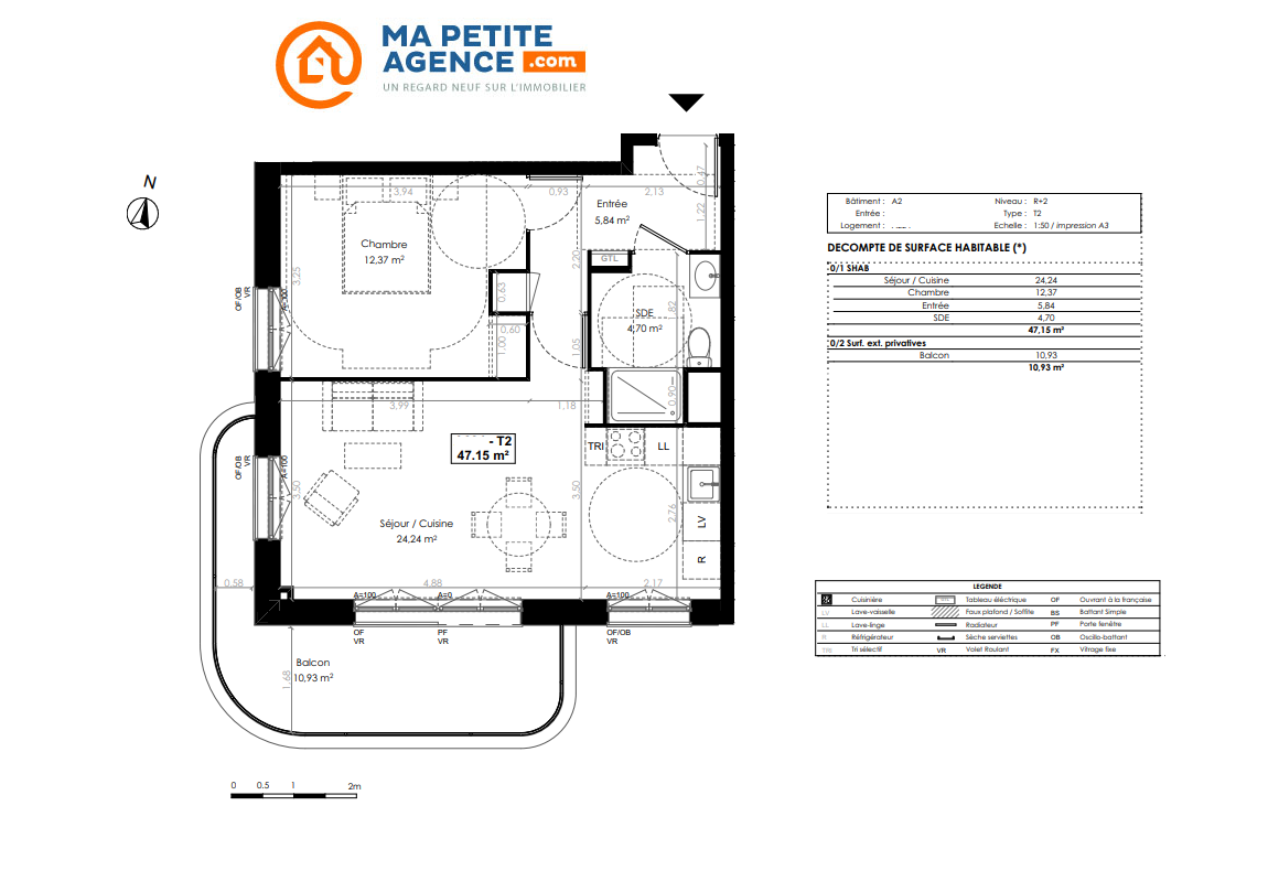 Appartement à vendre à Lille 47 m² 172 317 € | Ma Petite Agence
